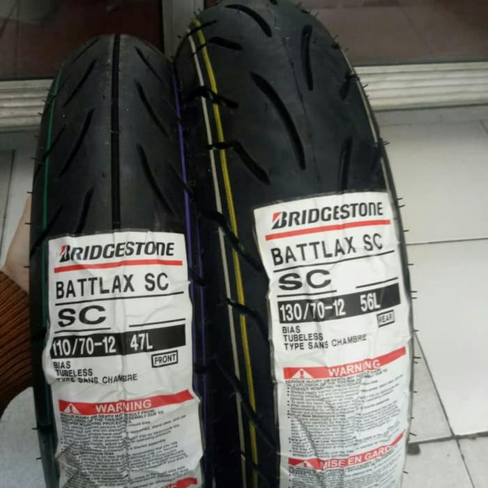 BAN LUAR BATTLAX BRIDGESTONE SC UKURAN 110/70-12 F DAN 130/70-12 R