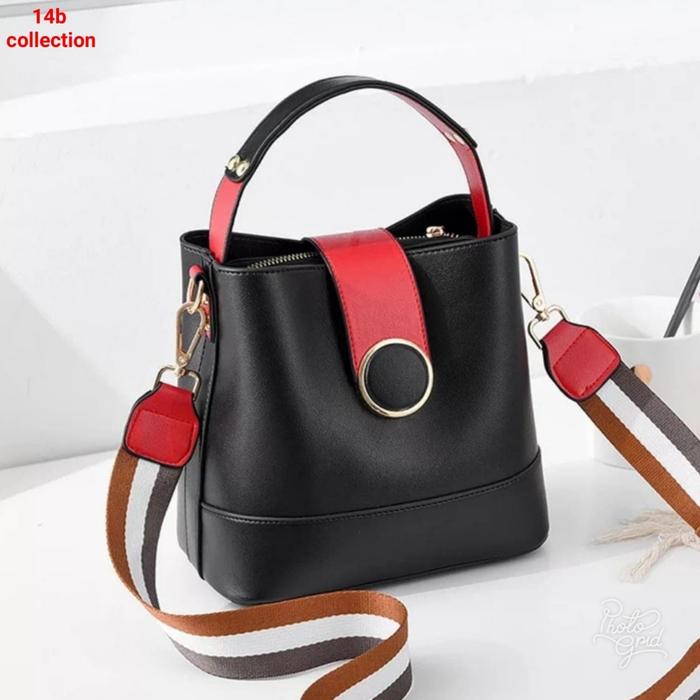 Elle Handbag Tas Selempang Wanita Tas Selempang Kulit Murah tas Simple - Hitam