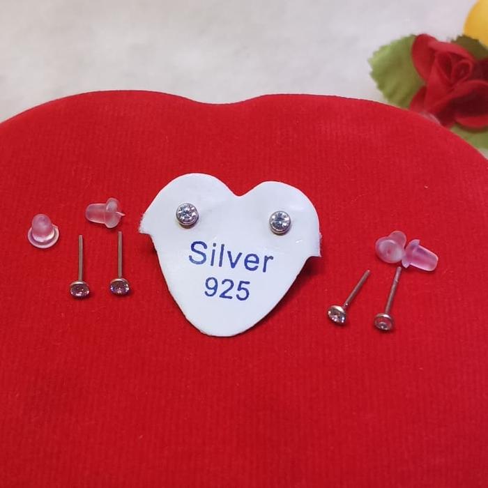 Giwang hidung berat 0.2mm perak/silver925 lapisan emas putih S06