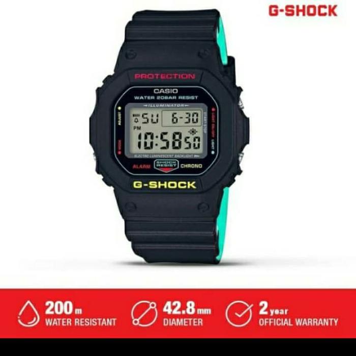 Jam Tangan Casio G-SHOCK Pria DW5600E1 Black Tosca Original