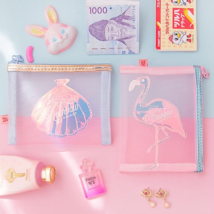 Milkjoy Laser Package Flamingo Shell Lovely Harajuku Student Wallet