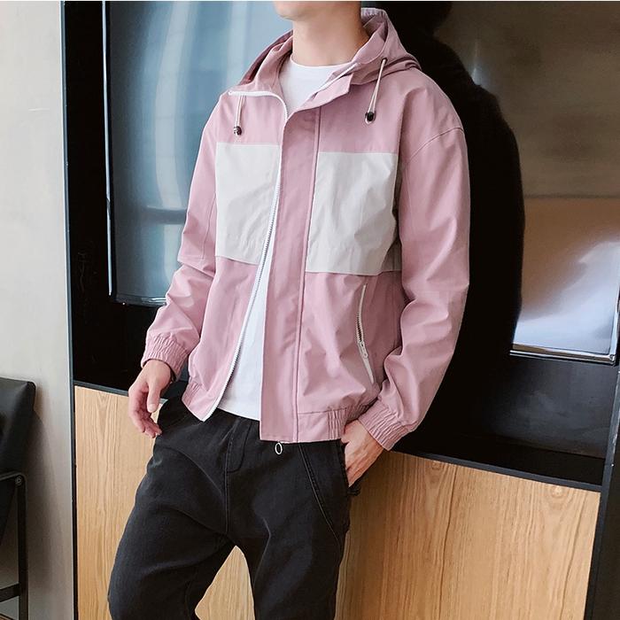 Jaket Pria Fashion Jahitan Berkerudung Jaket Kasual EE16