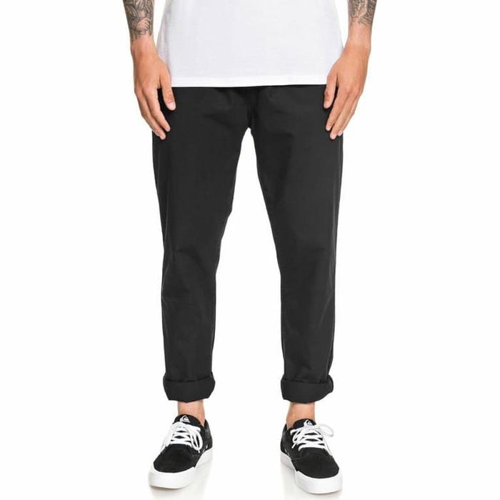 Celana Panjang QUIKSILVER Hue Hiller Elasticized Pants Black ORIGINAL