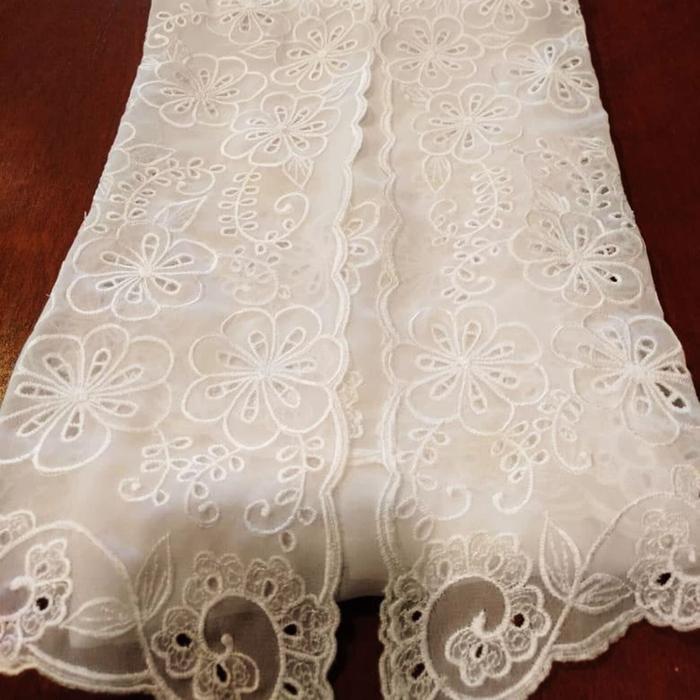 Kain Kebaya Bordir Krawang Hand Made SB20108 Warna Putih