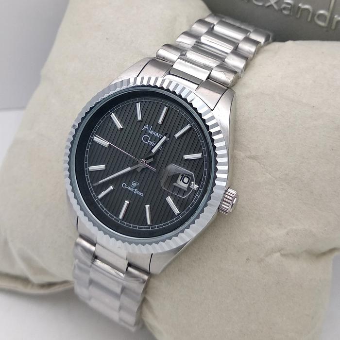 JAM TANGAN WANITA ALEXANDRE CHRISTIE AC 5004 SILVER DIAL BLACK