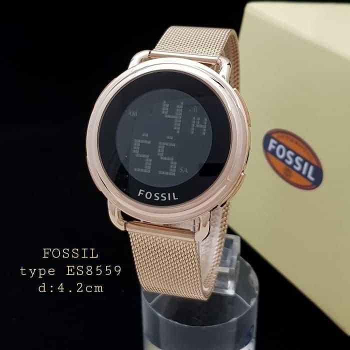 Jam Tangan Wanita Fossil ES 8559 Tali Rantai Pasir Digital 01