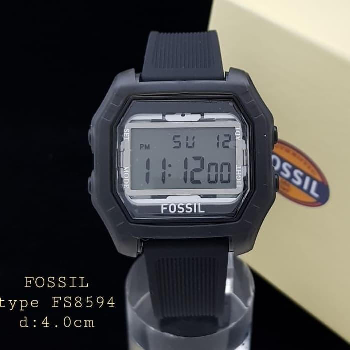 Jam Tangan Pria Wanita Fossil Tali Rubber Digital FS 8594