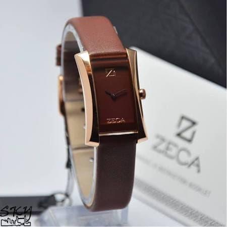 jam tangan wanita ZECA 149 LG gold list brown original
