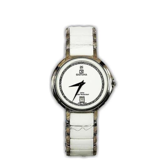 jam tangan wanita GIOTONA 7295 silver keramik putih original