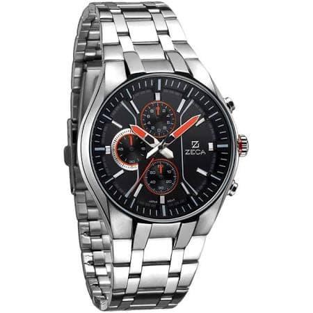 jam tangan pria ZECA 234 m silver chronograph original