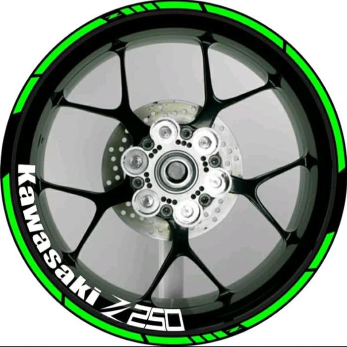 STICKER VELG CUTTING STICKER KAWASAKI Z250 WHITE GREEN 06