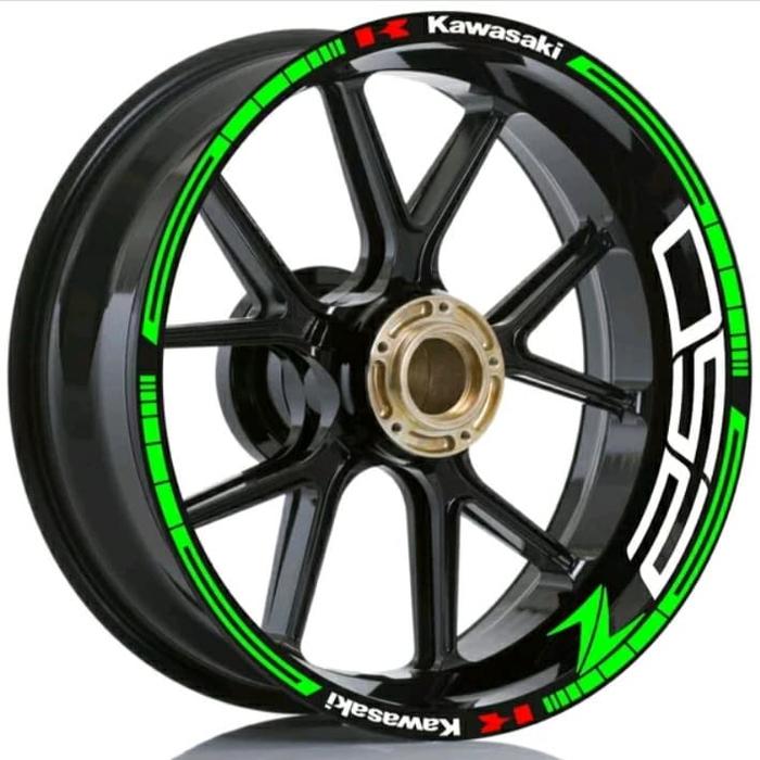 STICKER VELG CUTTING STICKER KAWASAKI Z250 WHITE GREEN 03