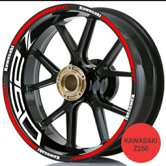 STICKER VELG CUTTING STICKER KAWASAKI Z250 WHITE RED 02