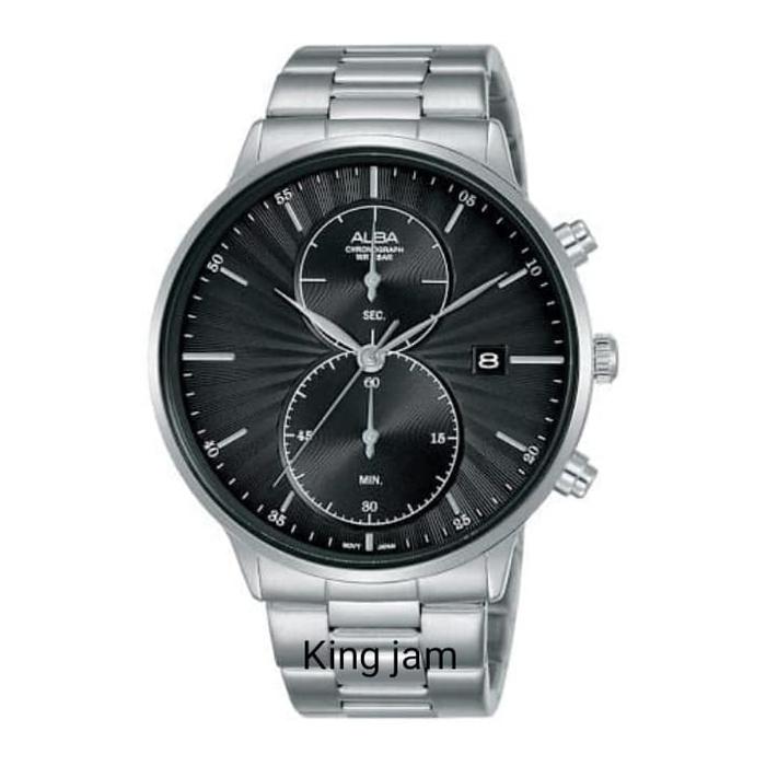 Jam Tangan Pria Alba AW4003X1 Original Silver Black Garansi Resmi