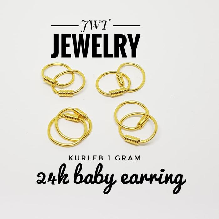 Anting bayi giwang emas ASLI bulat new born BARU LAHIR