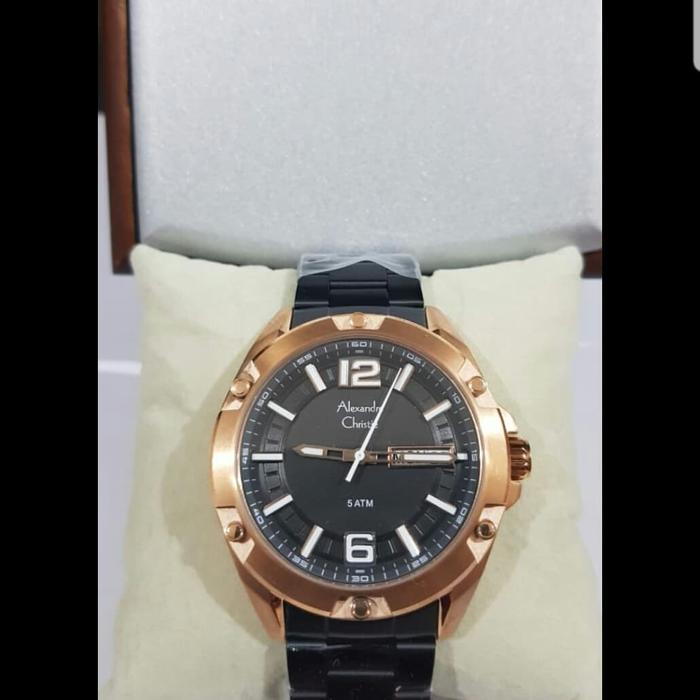 Jam Tangan Analog Pria Alexandre Christie AC 6518 ME Black Rosegold