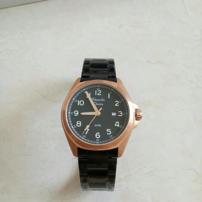 Jam Tangan Analog Pria Alexandre Christie AC 6540 MD Black Rose Gold