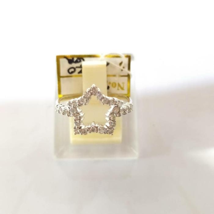 Cincin Star Bintang Berlian Diamond 0.52 ct Emas Putih 750