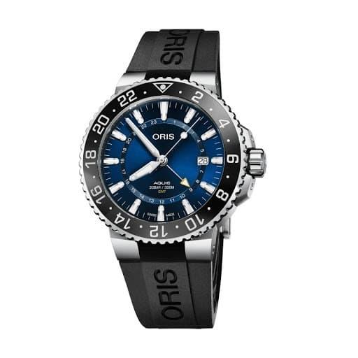 Oris Aquis GMT Date 798 7754 4135 RS Blue Dial Black Rubber Strap