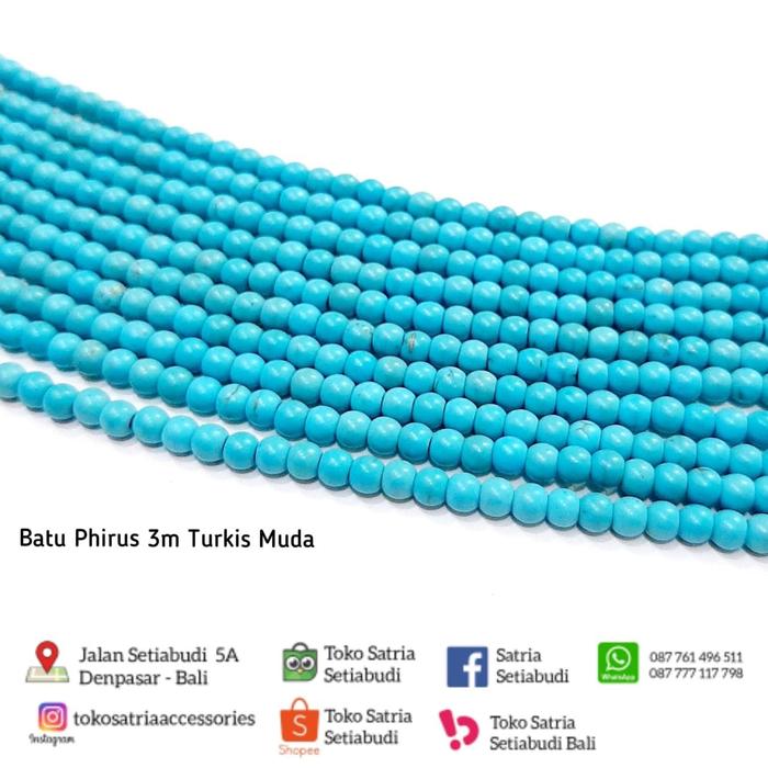 Batu Phirus 3mm Turkis Muda/Batu alam Natural stone Batu