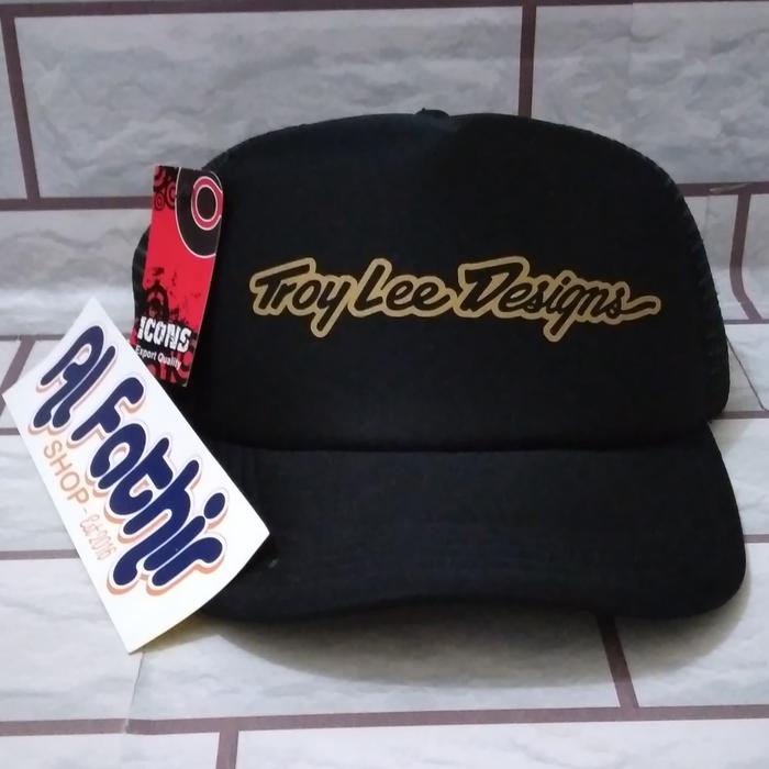 Topi Trucker Hat - Logo Troy Lee Design - Hitam Kode AF001 - Polyflex