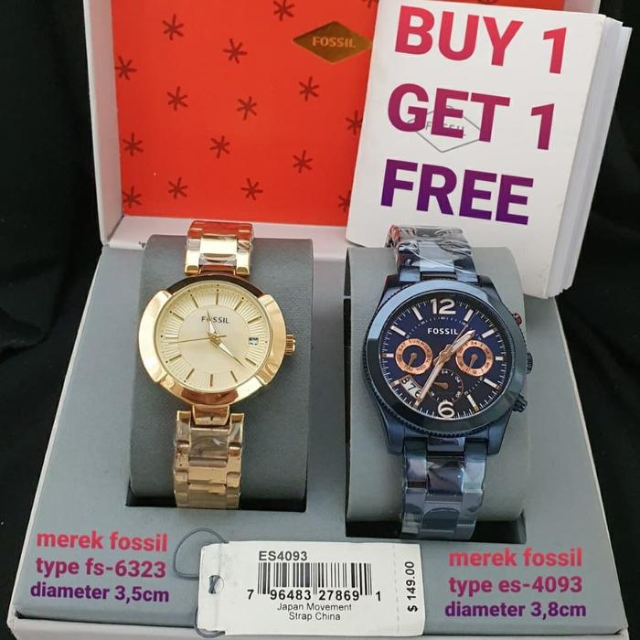 Jam Tangan Wanita Fossil ES 4093 Buy 1 Free 1 Ori BM 3.8cm Fullset