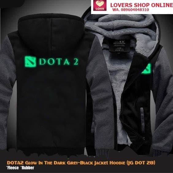 Jaket Hoodie Distro Anime Game DOTA 2 Glow in the Dark Hitam JG DOT 28