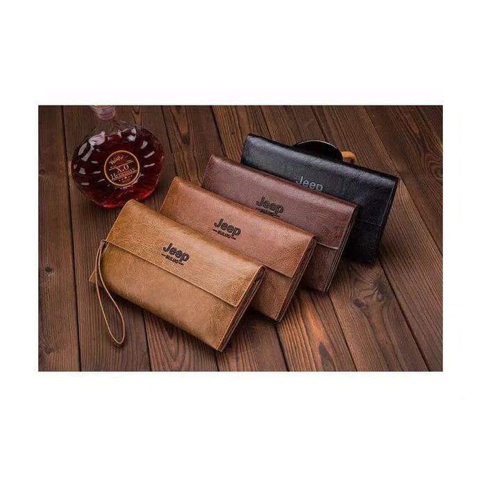 Dompet Jeep Buluo Clutch Pria Wanita / Classic Leather Jeep Import