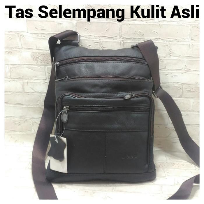 TAS SELEMPANG PRIA, KULIT ASLI, MERK JEEP