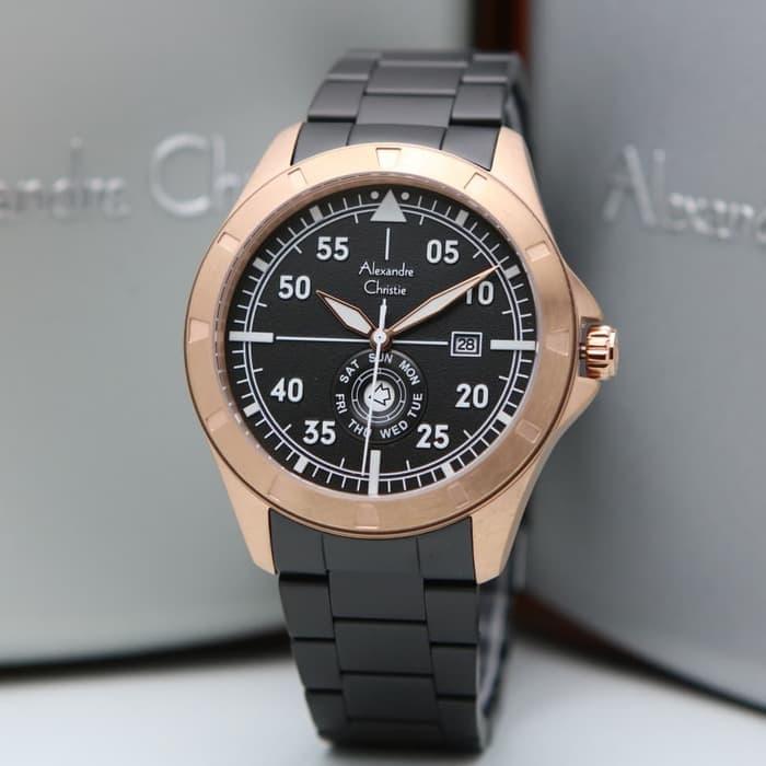 Alexandre Christie AC 6537 / AC 6537ME RoseGold Black Original&Garansi