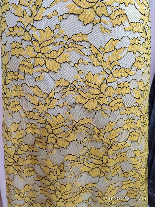 Kain Brokat Outline Premium Kuning