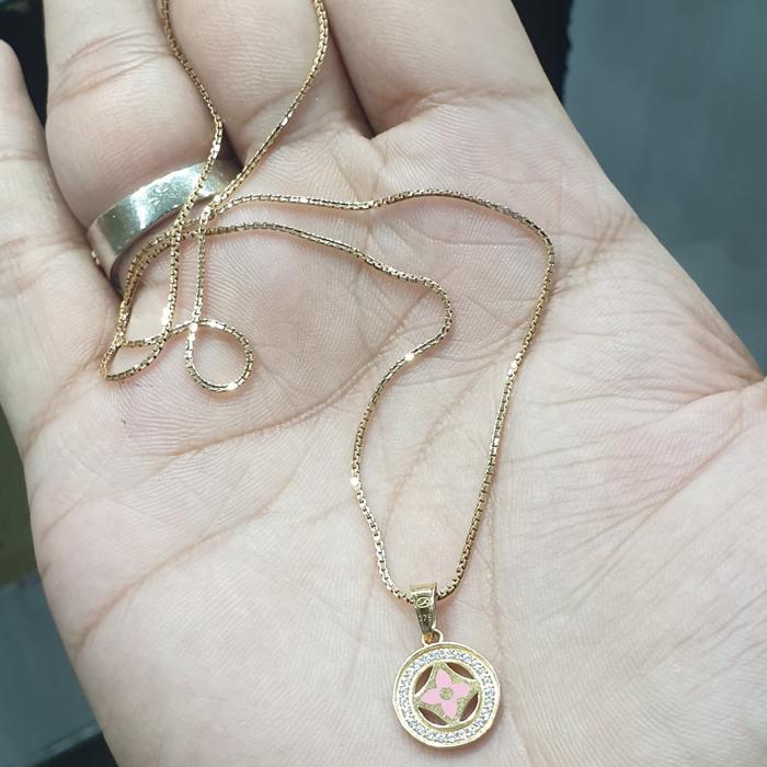 Kalung+liontin emas asli model italy