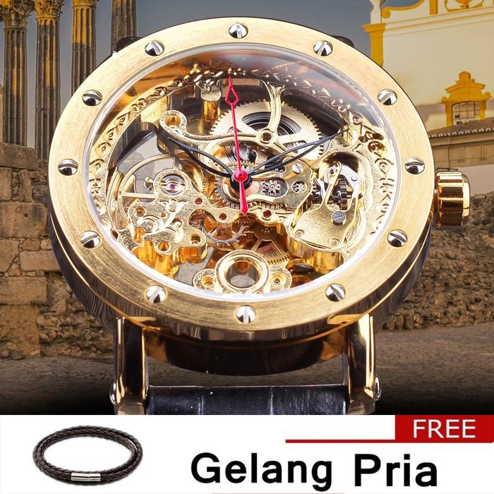 Jam Tangan Pria FORSINING fsg8159 Transparan Otomatis Tali Kuli