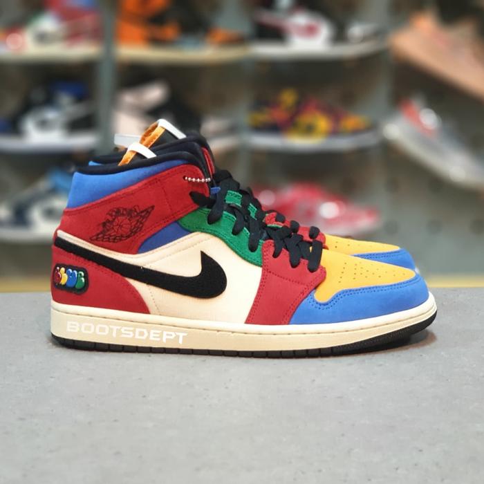 Air Jordan 1 Mid Fearless Blue The Great Multicolor (100% Authentic)
