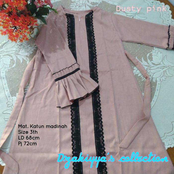 Gamis anak size 3 tahun katun Madina kombinasi renda