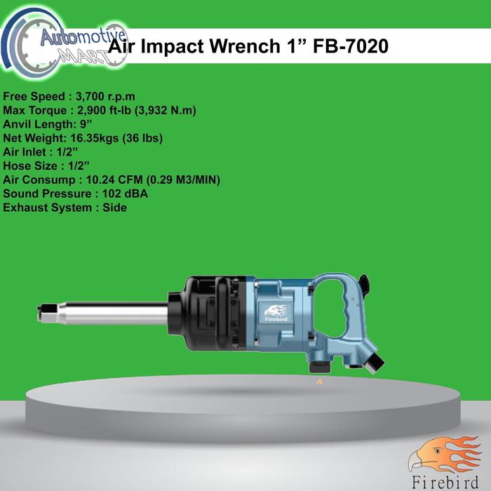 Firebird FB-7020 Air Impact 1 Inch 3932Nm - Alat Pembuka Baut Roda