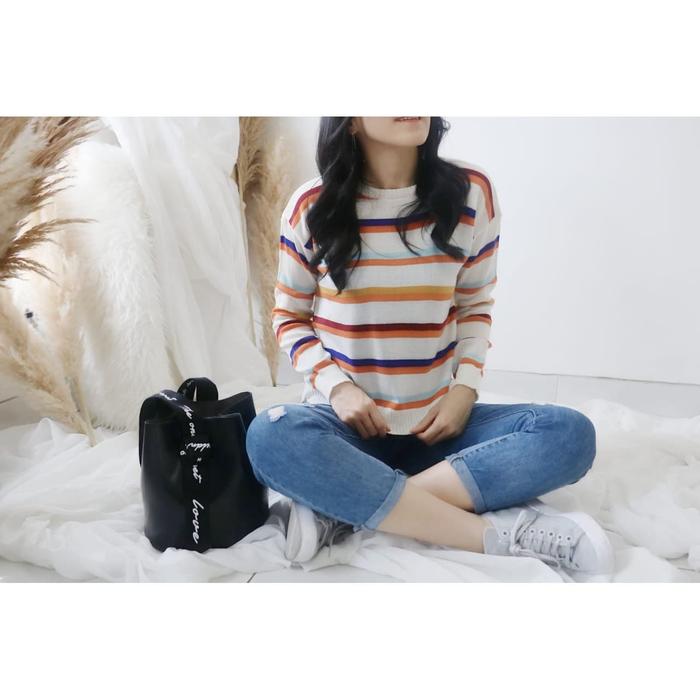 STRIPE RAINBOW KNITE STRADY VARIUS NESVI SWEATER RAJUT LOLIPOP KNIT