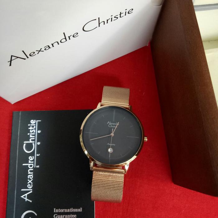 Jam Tangan Analog Pria Alexandre Christie AC 8627 MD rose gold