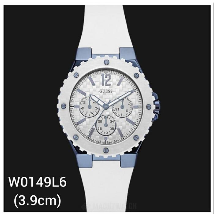 Jam Tangan Wanita Guess W0149L6 White Blue Original 39mm Fullset