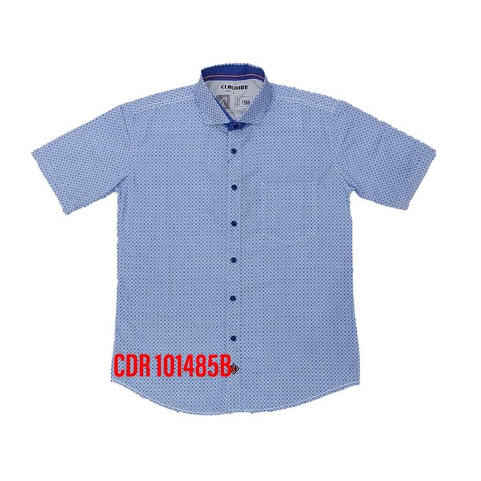 Kemeja Casual Pria Slim Fit Lengan Pendek Claudior 101485 Biru Muda
