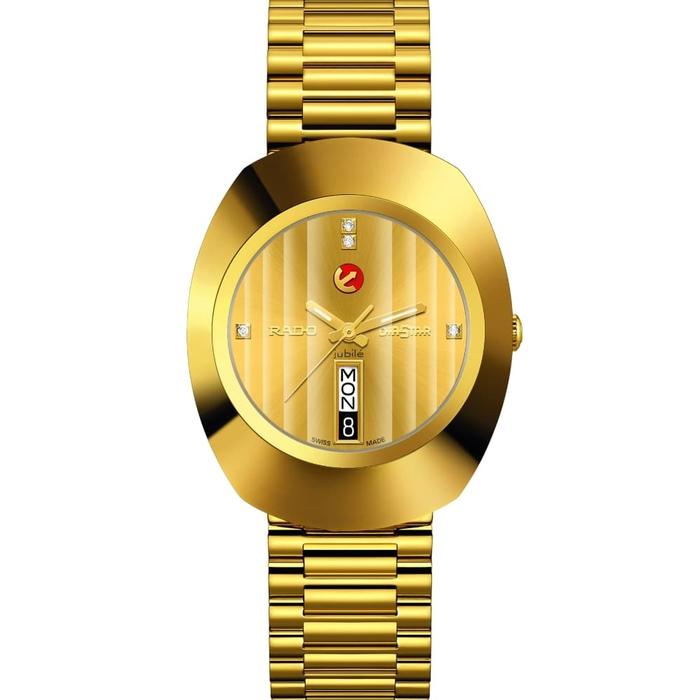 Jam Tangan Pria Rado R12413773 Diastar Automatic Diamond Gold Dial Swiss Made