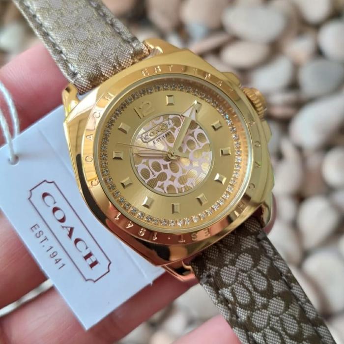 Jam Tangan Wanita Coach 14501287 Est 1941 Kulit Original 35mm Fullset