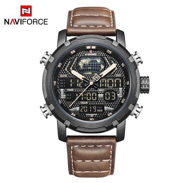 Naviforce 9160 Jam Tangan Pria Dual Time NF9160 NF-9160 Original Cowok