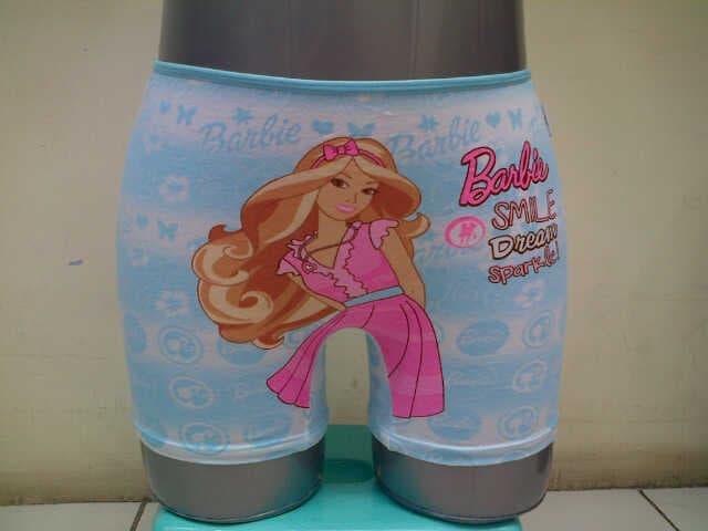 Celana Dalam Anak Perempuan (Semilong) Barbie Salju, Salur, Smile