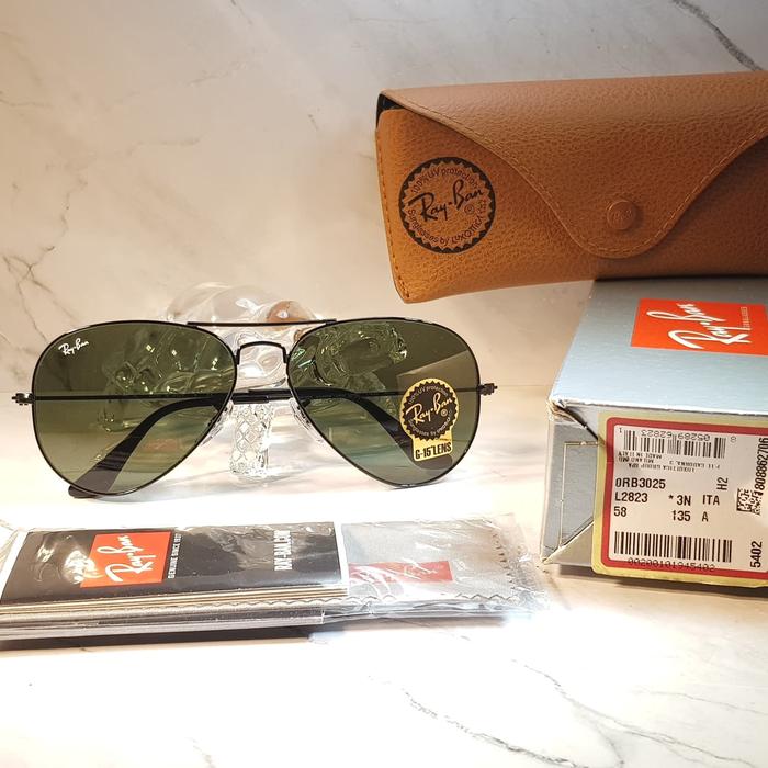 SUNGLASSES Original RayBan Aviator RB3025 Made In Italy