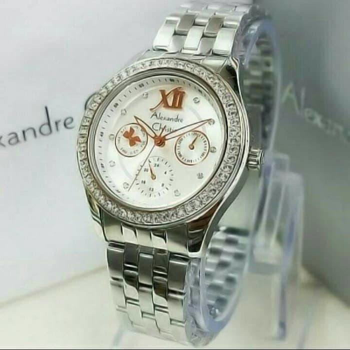 Jam Alexandre Christie AC Wanita 2496 Silver DIal Rosegold