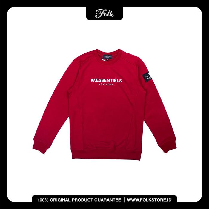 W.ESSENTIELS – SWEATER UNISEX – W.ESSENTIELS Crewneck – Maroon