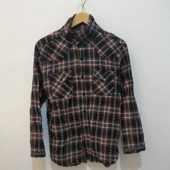 ORIGINAL SPINASH SIZE L MADE IN CHINA KEMEJA FLANNEL SLIM FIT