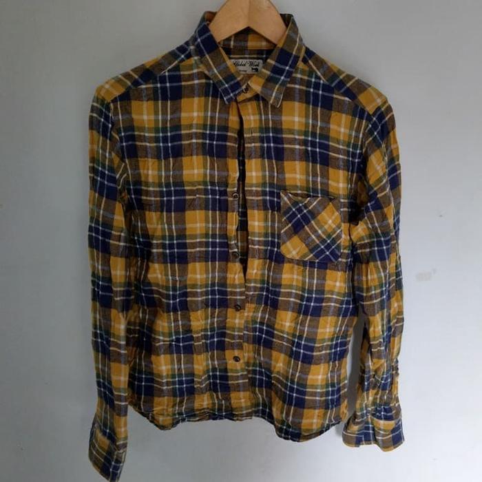 ORIGINAL GLOBAL WORK SIZE M MADE IN CHINA KEMEJA FLANNEL SLIM FIT