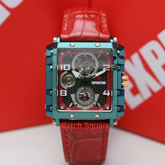 Jam Tangan Wanita Original Expedition E6757 Blue Red
